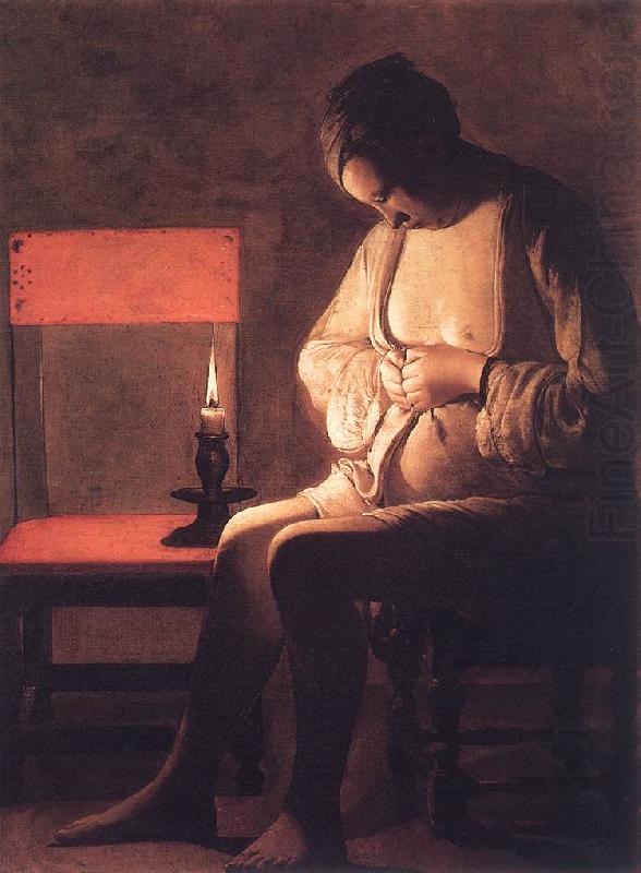 Woman Catching Fleas, LA TOUR, Georges de